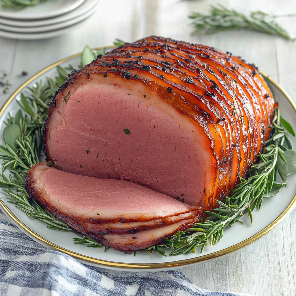 Recipe preparation for Cold Sliced Christmas Ham