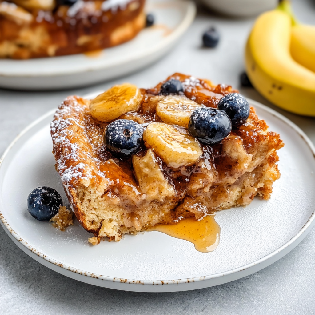 Recipe preparation for Overnight Banana Bread French Toast Casserole