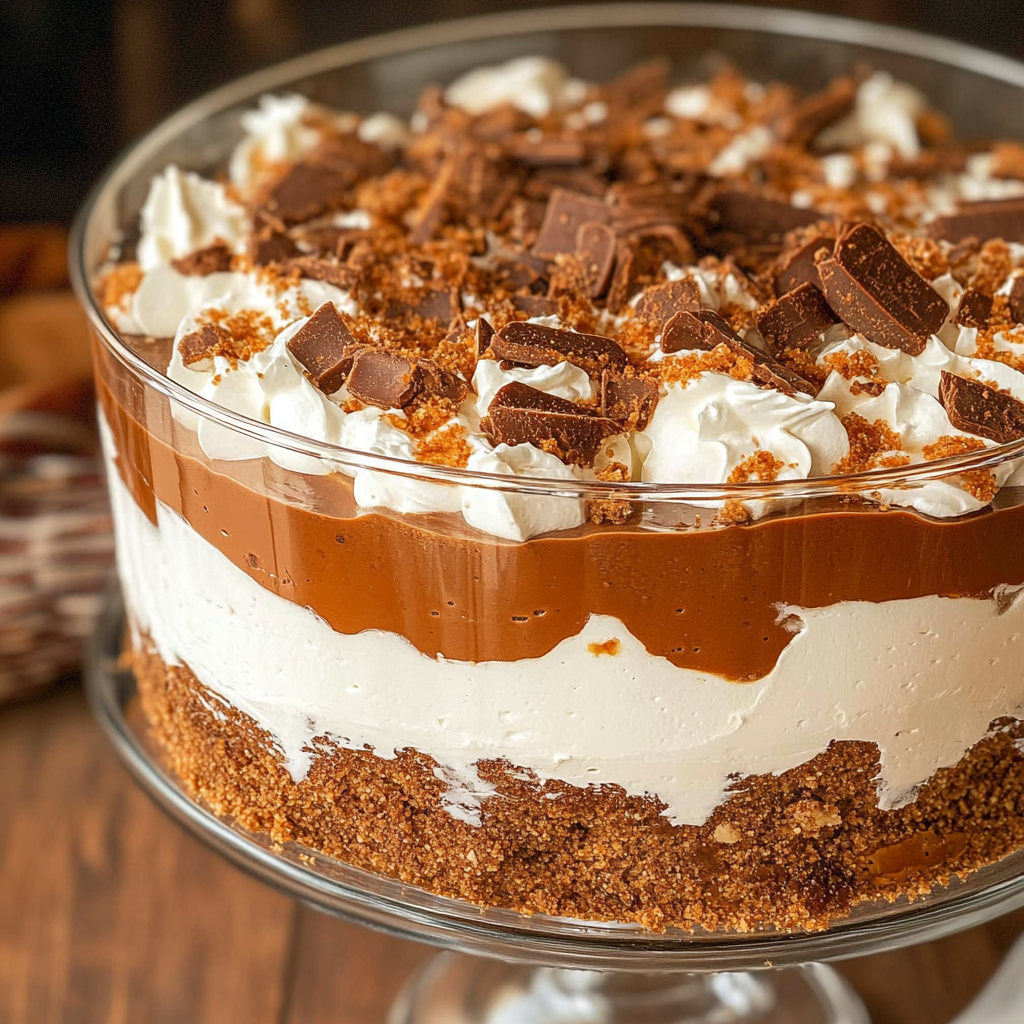 Recipe preparation for Skor Bar Trifle