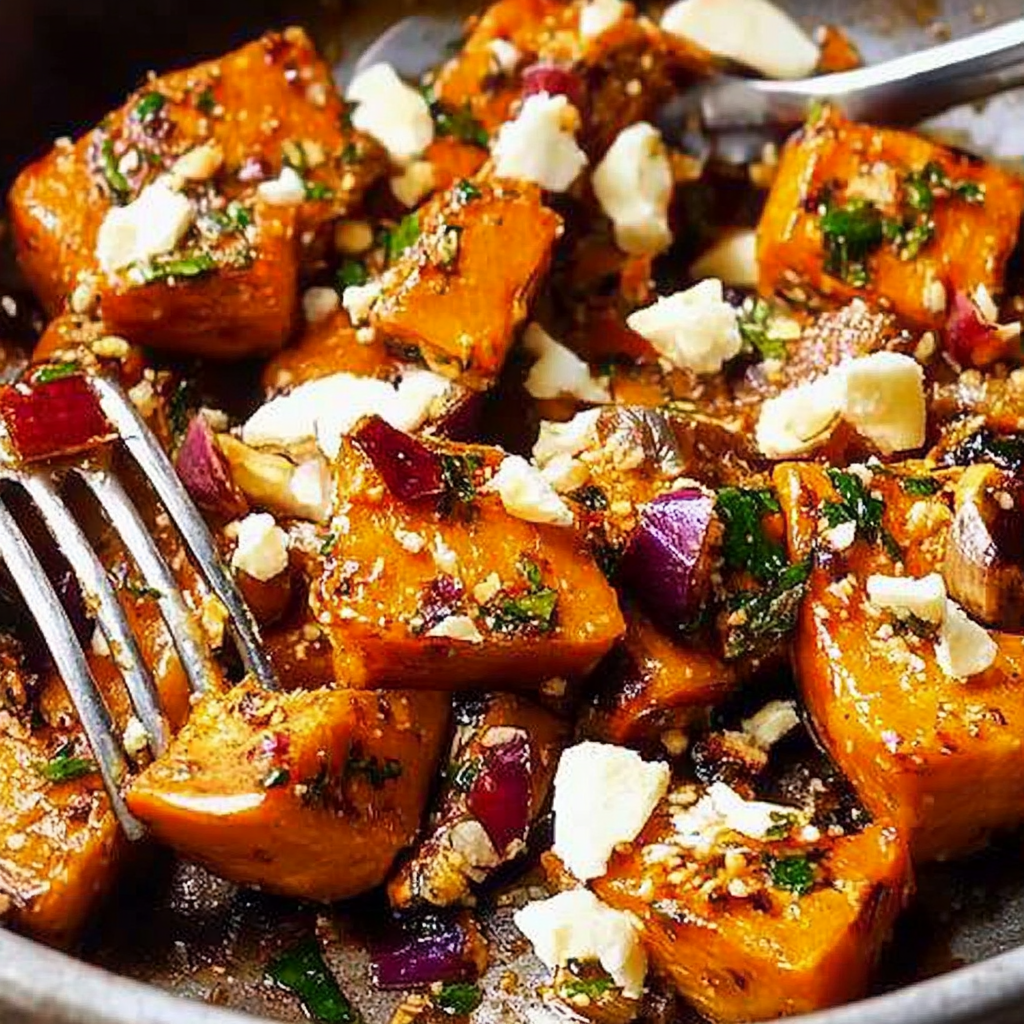Recipe preparation for Maple-Roasted Squash with Toasted Pumpkin Seeds