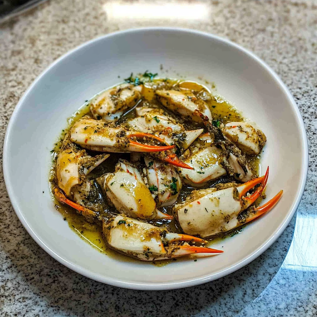 Recipe preparation for Crab Claw Appetizers in Garlic Butter