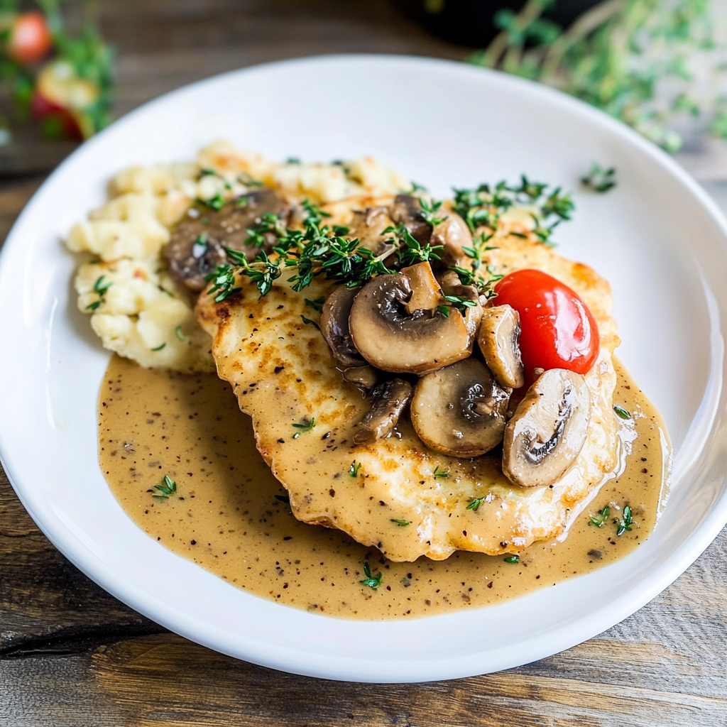 Recipe preparation for Boxty Pancakes with Chicken & Mushroom