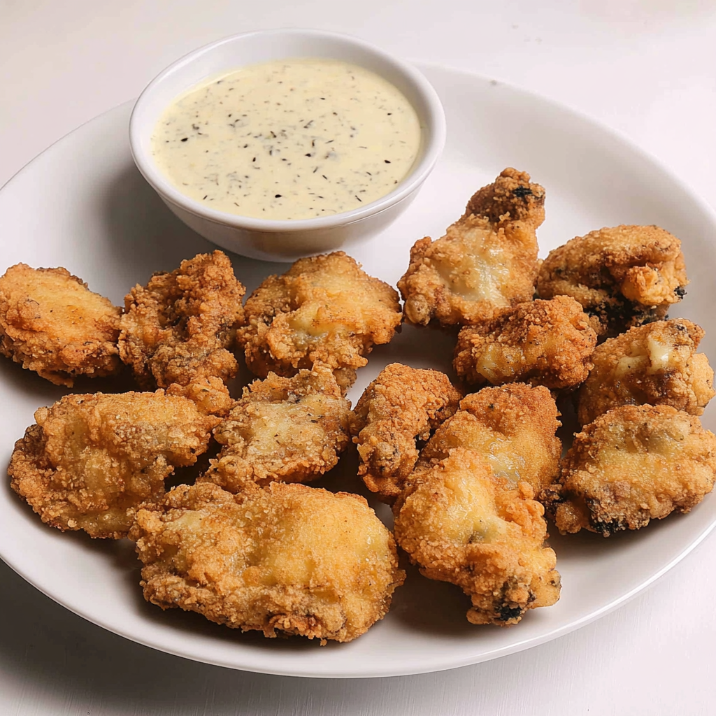 Recipe preparation for Crispy Cornmeal Fried Oysters