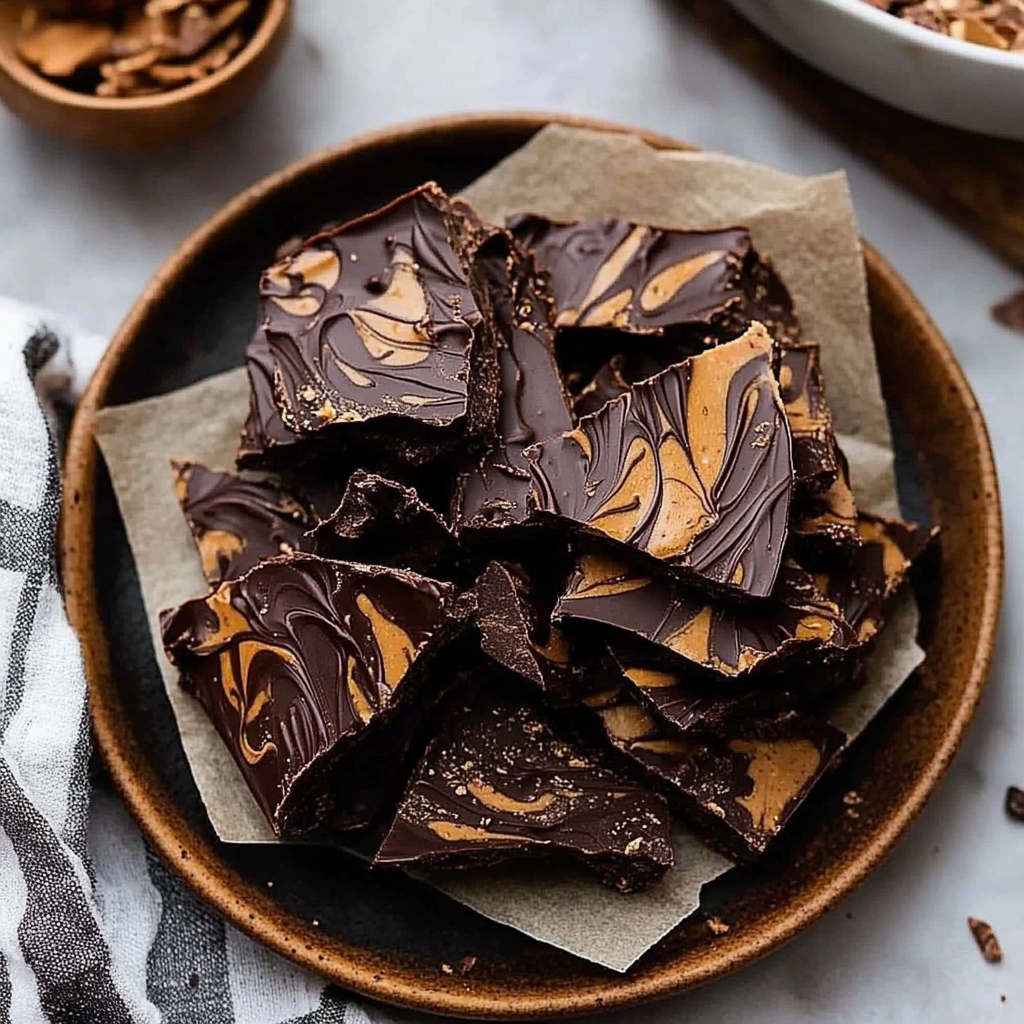 Recipe preparation for Gluten-Free Chocolate Peanut Butter Bark