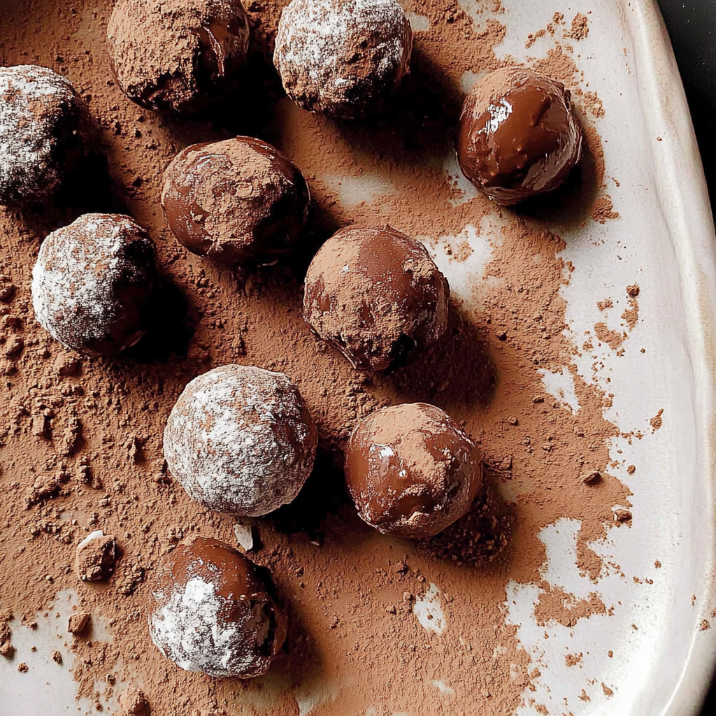 Recipe preparation for Dark Chocolate Tahini Truffles