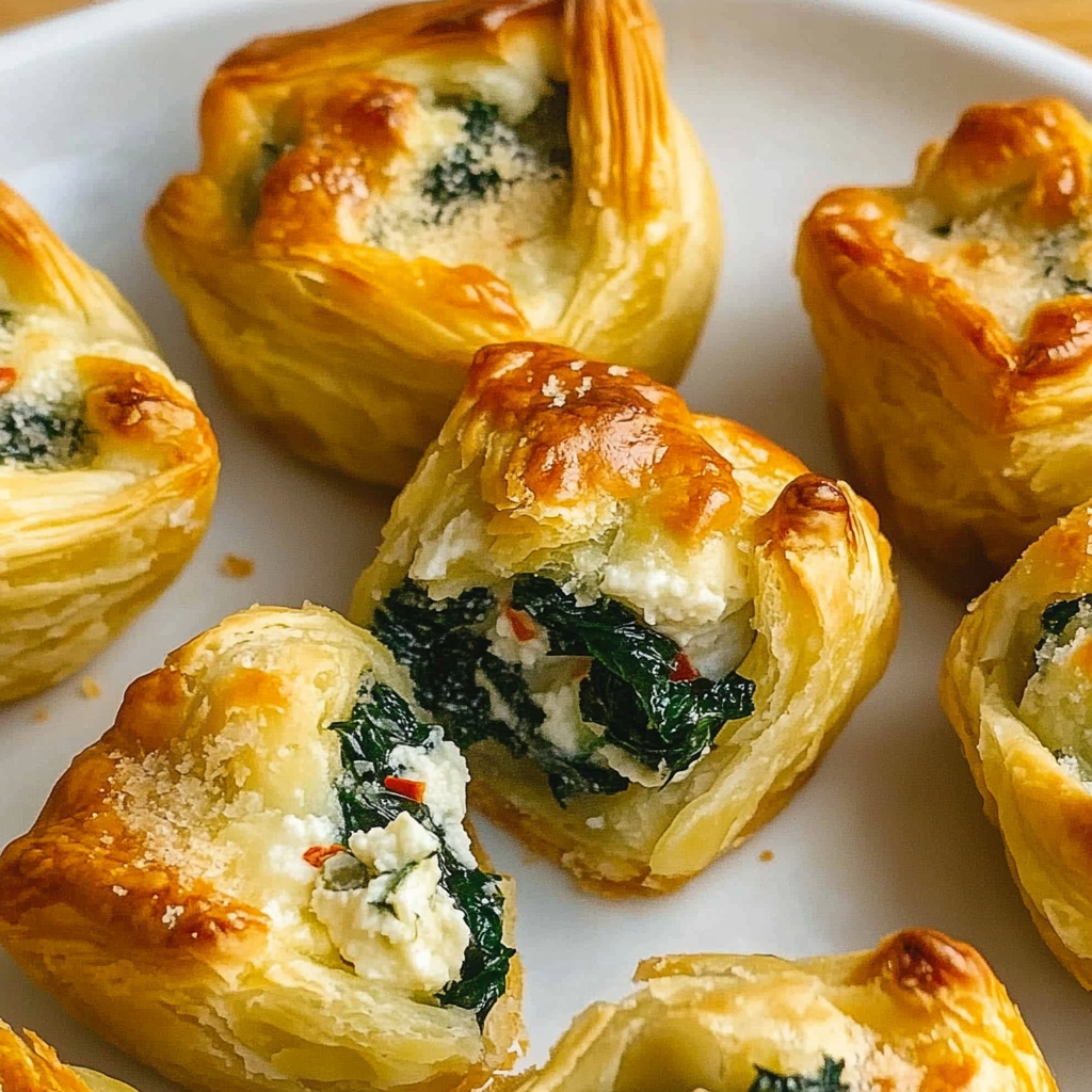 Recipe preparation for Parmesan Spinach Puffs