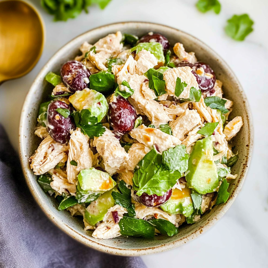 Recipe preparation for High-Protein Greek Yogurt Chicken Salad Cups