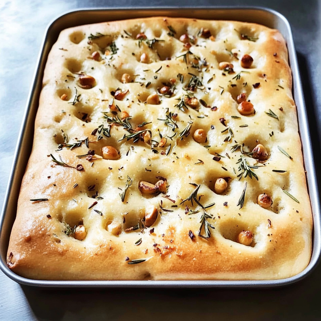 Recipe preparation for Garlic Rosemary Focaccia