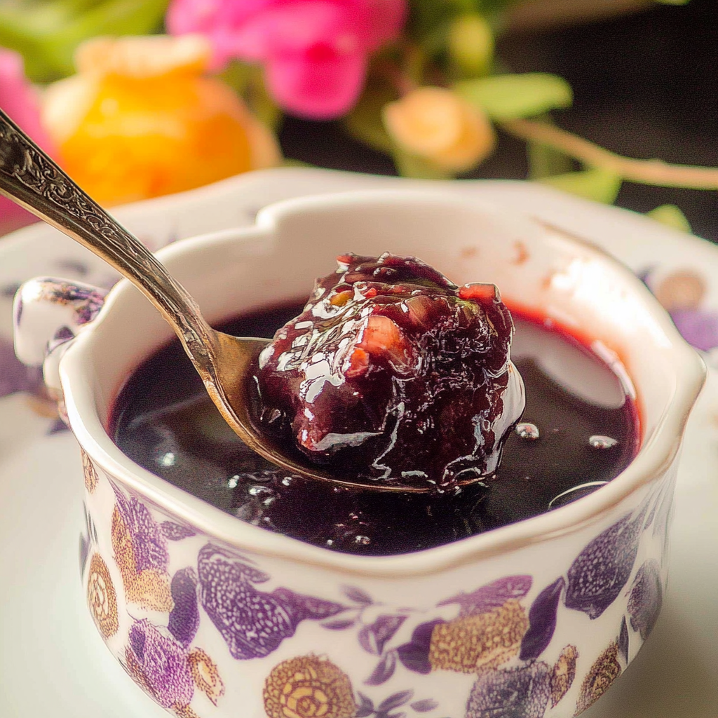 Recipe preparation for Spiced Black Cherry Reduction