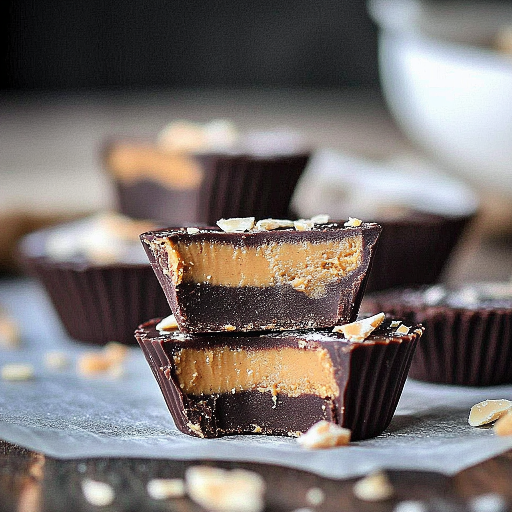 Recipe preparation for Sugar-Free Peanut Butter Chocolate Fudge Bites