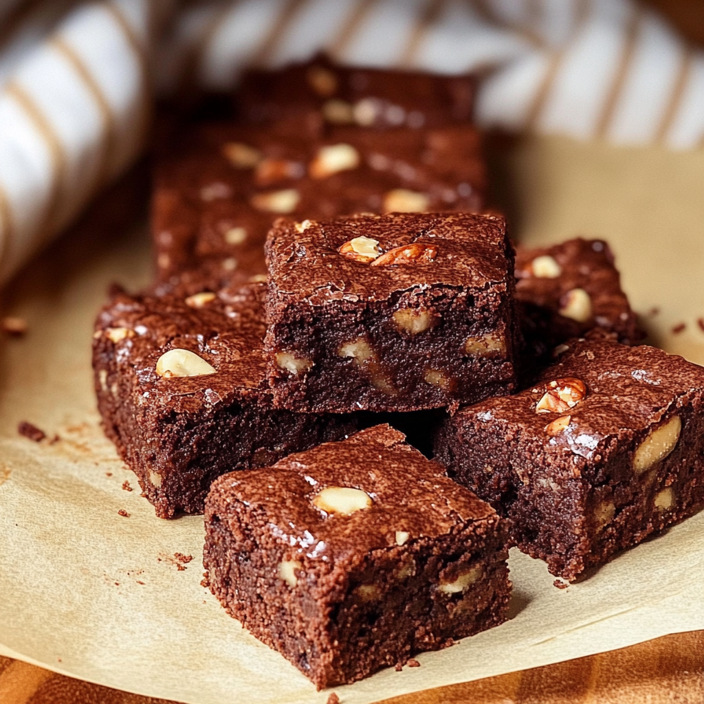 Recipe preparation for Hazelnut Mocha Snowdrift Brownies