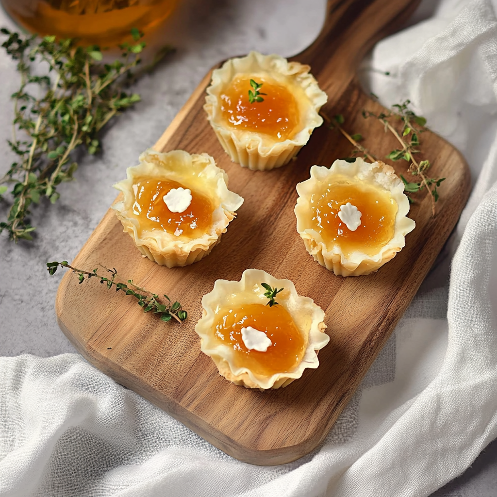 Recipe preparation for Apricot Phyllo Cups