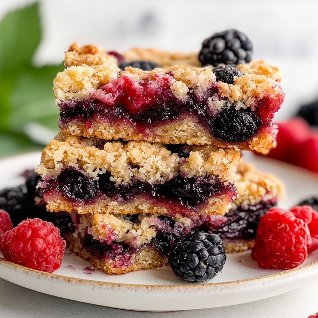 Recipe preparation for Warm Berry Crumble Bars
