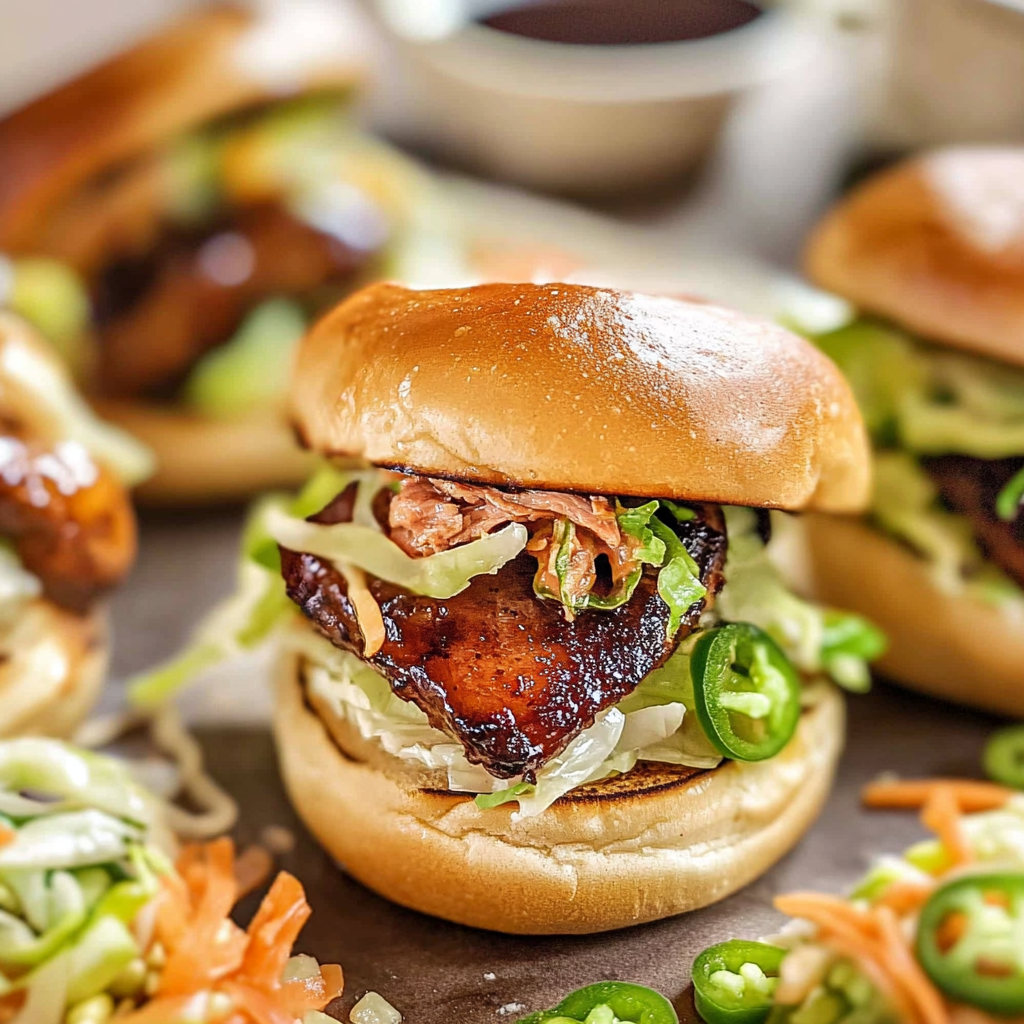 Recipe preparation for Braised Pork Belly Sliders