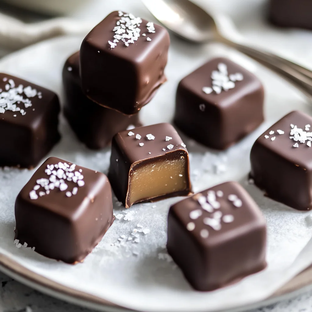 Recipe preparation for Dark Chocolate & Sea Salt Caramels