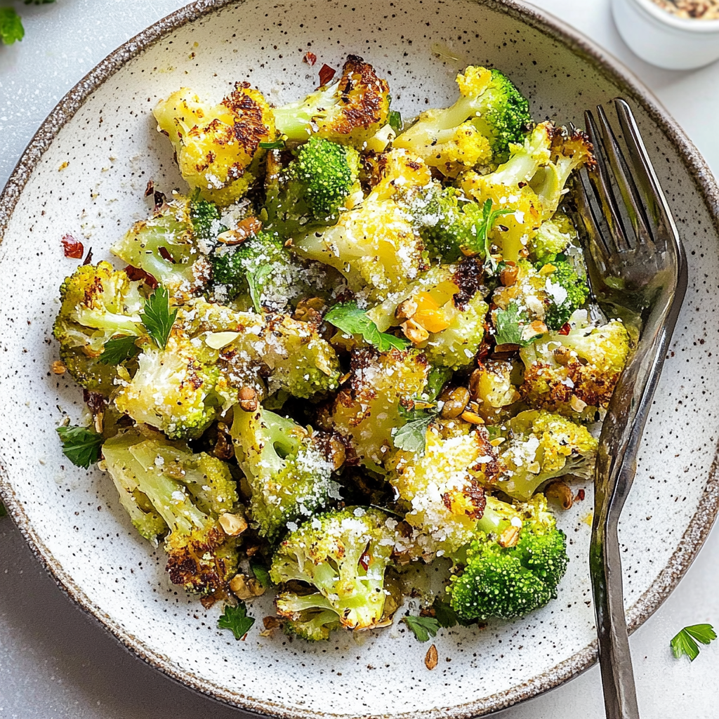 Recipe preparation for Romanesco with Toasted Pepitas