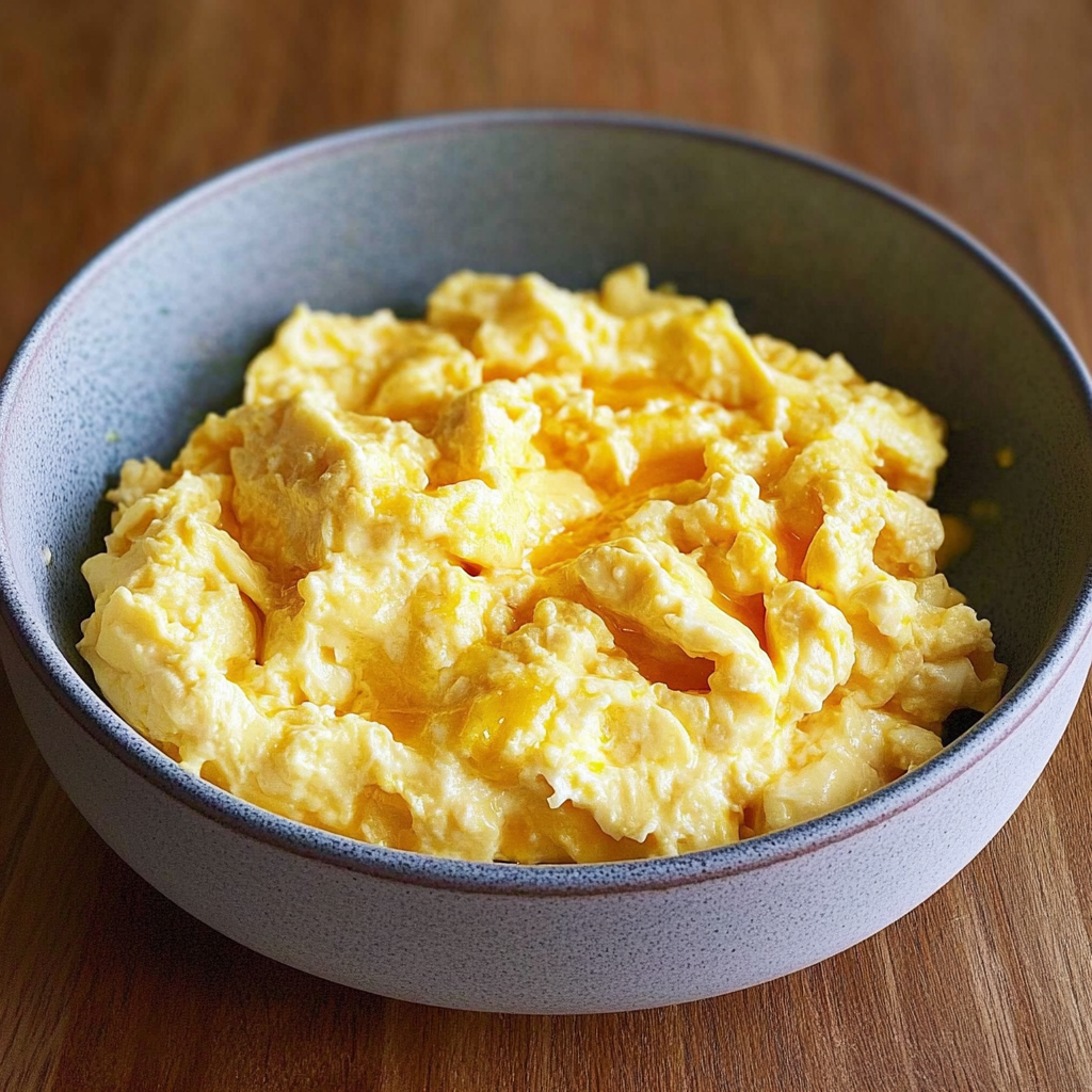 Recipe preparation for Quick Microwave Scrambled Eggs with Cheese