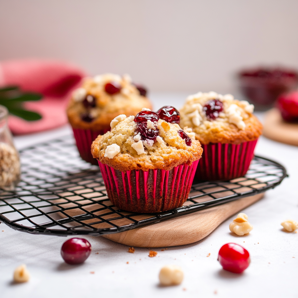 Recipe preparation for White Chocolate Cranberry Muffin