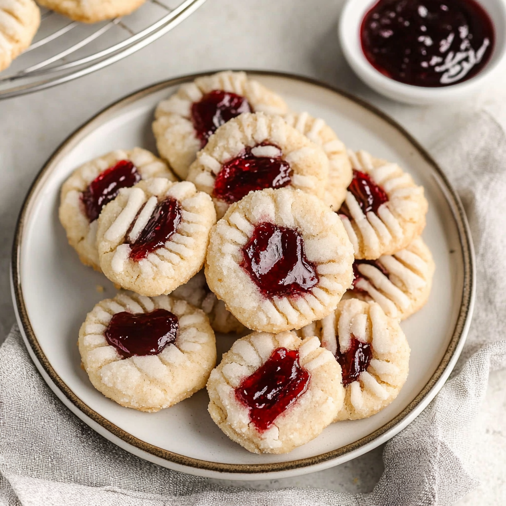 Recipe preparation for Gluten-Free Thumbprint Cookies with Raspberry Jam