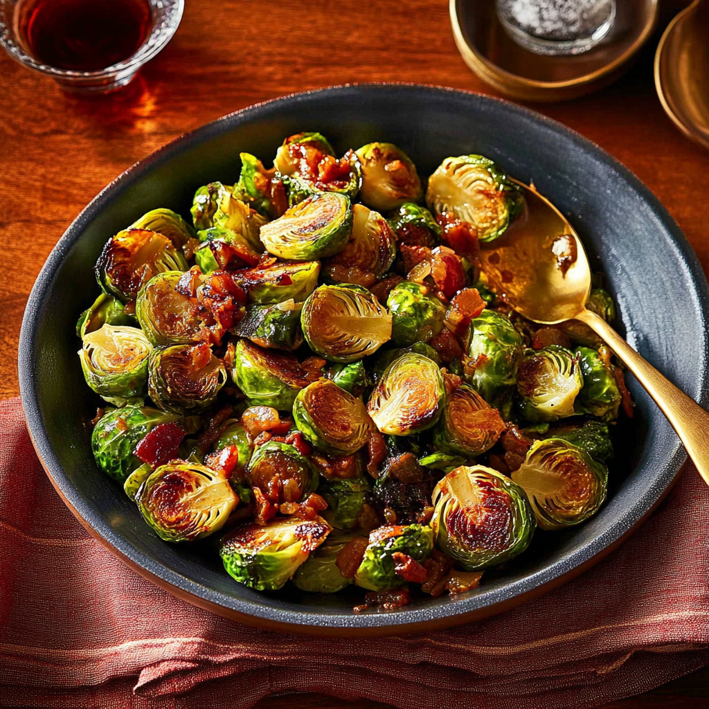 Recipe preparation for Brown Sugar Maple Brussels Sprouts