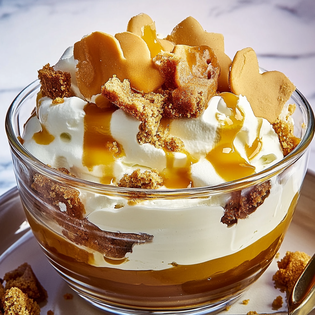Recipe preparation for Caramel Apple Gingerbread Trifle