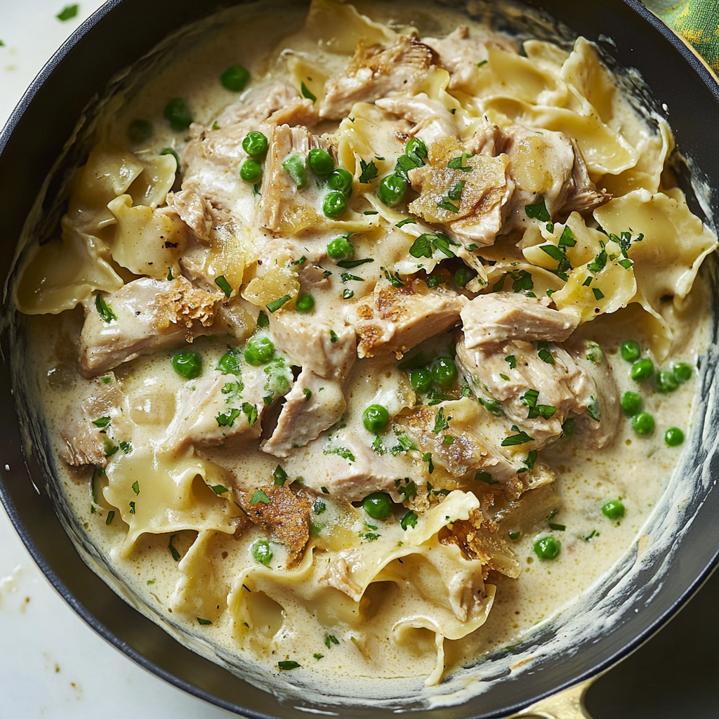 Recipe preparation for Creamy Tuna Noodle Bake