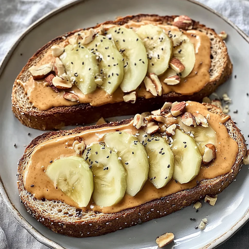 Recipe preparation for Sourdough Toast with Peanut Butter