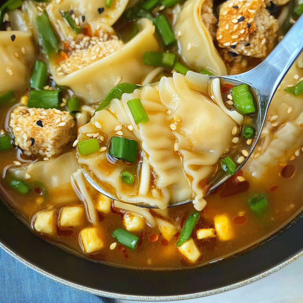 Recipe preparation for Gyoza Noodle Soup