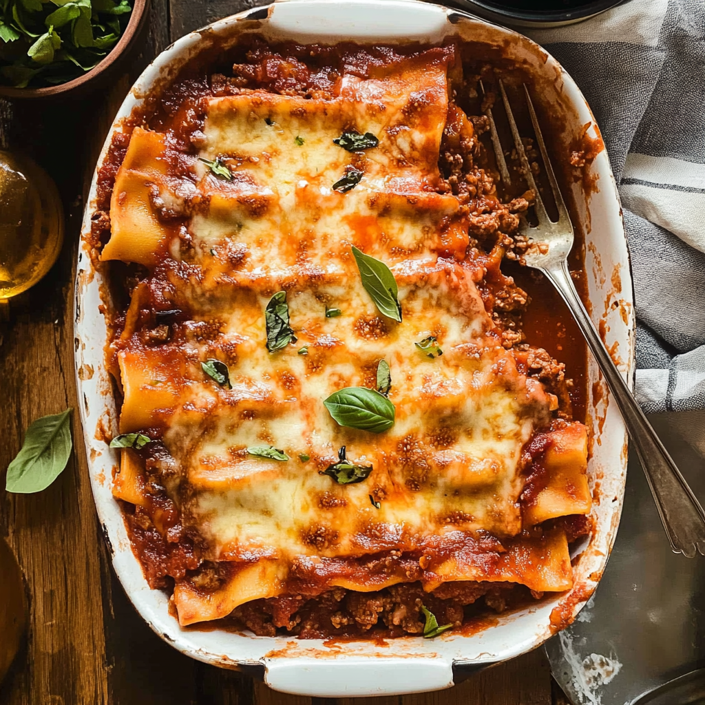 Recipe preparation for Lasagna alla Bolognese