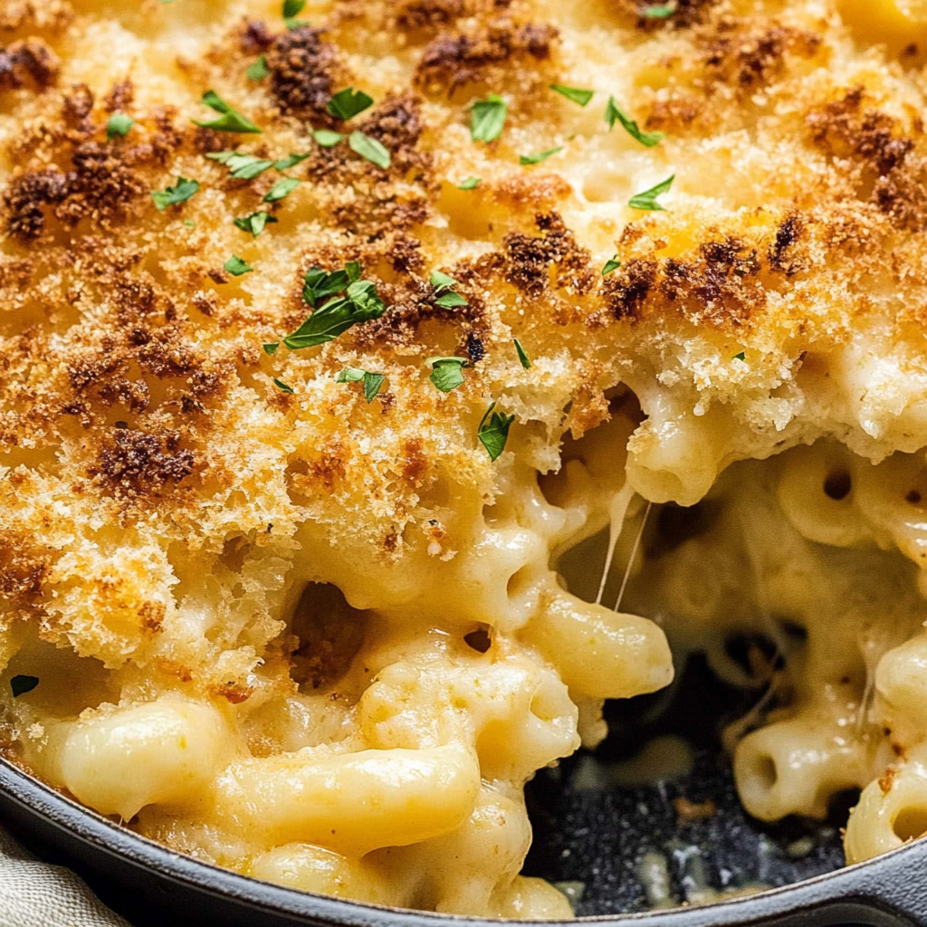 Recipe preparation for Cheesy Garlic Mac