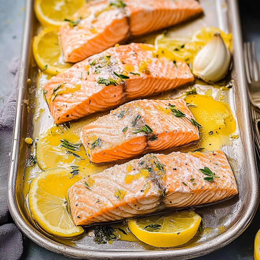 Recipe preparation for Poached Salmon in White Wine
