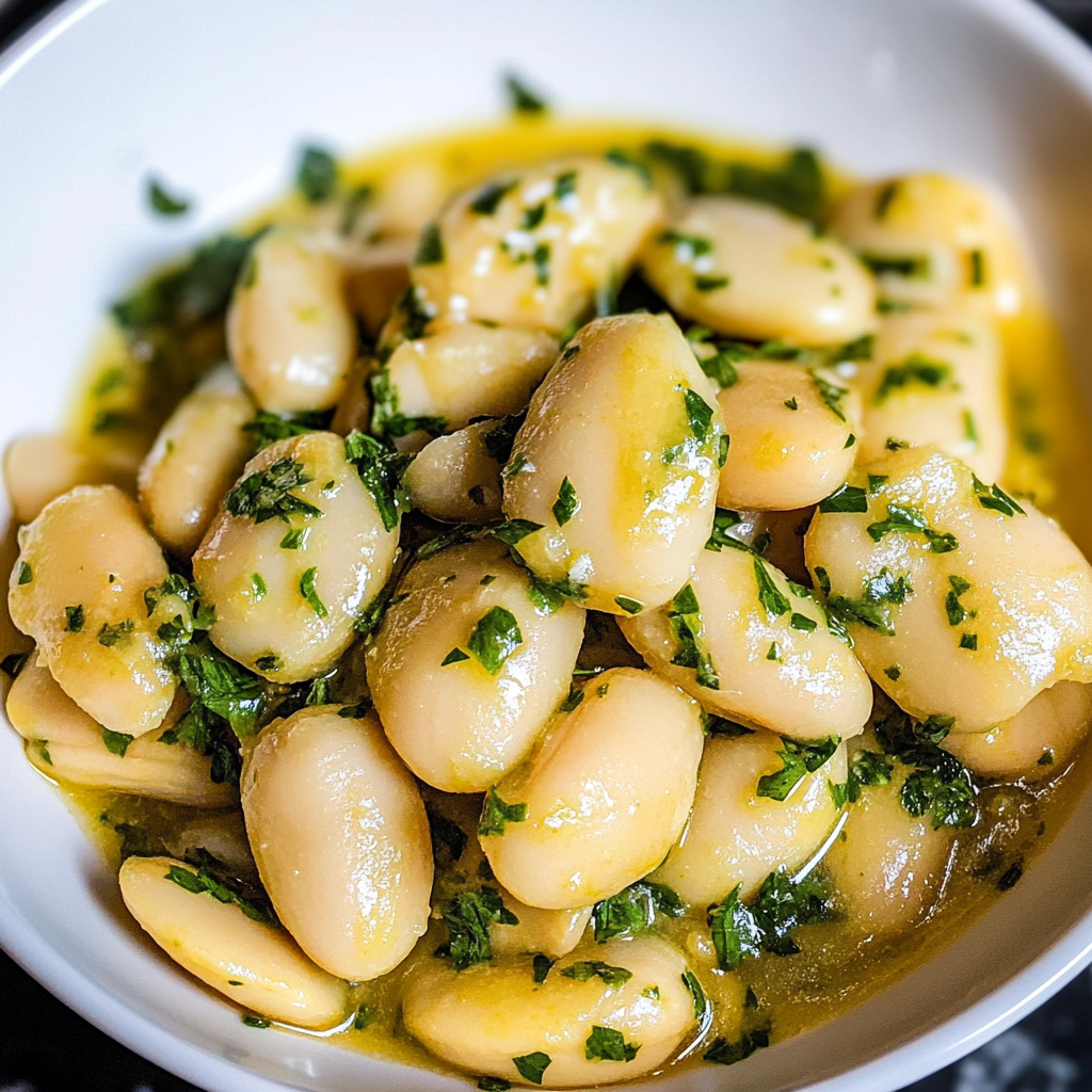 Recipe preparation for Herbed Butter Beans with Lemon Zest