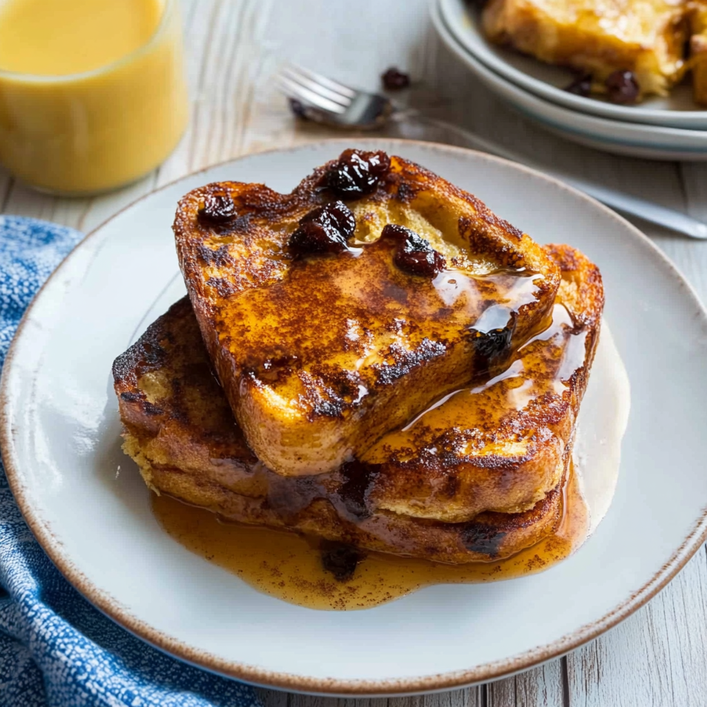 Recipe preparation for Cinnamon Raisin Toast with Butter