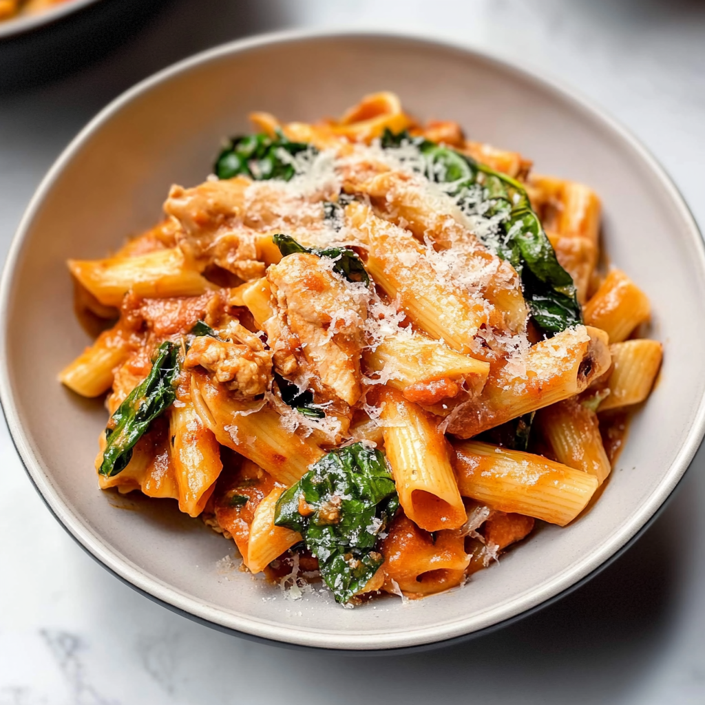 Recipe preparation for Chicken and Pappardelle With Tomato Sauce