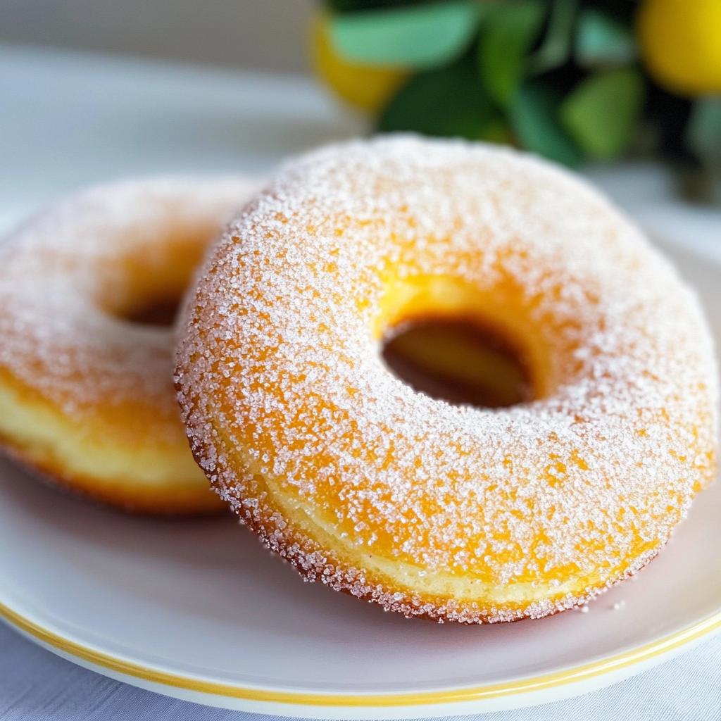 Recipe preparation for Baked Lemon Sugar Donuts