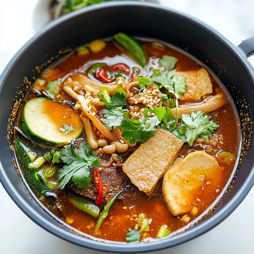 Recipe preparation for Beef Malatang Soup