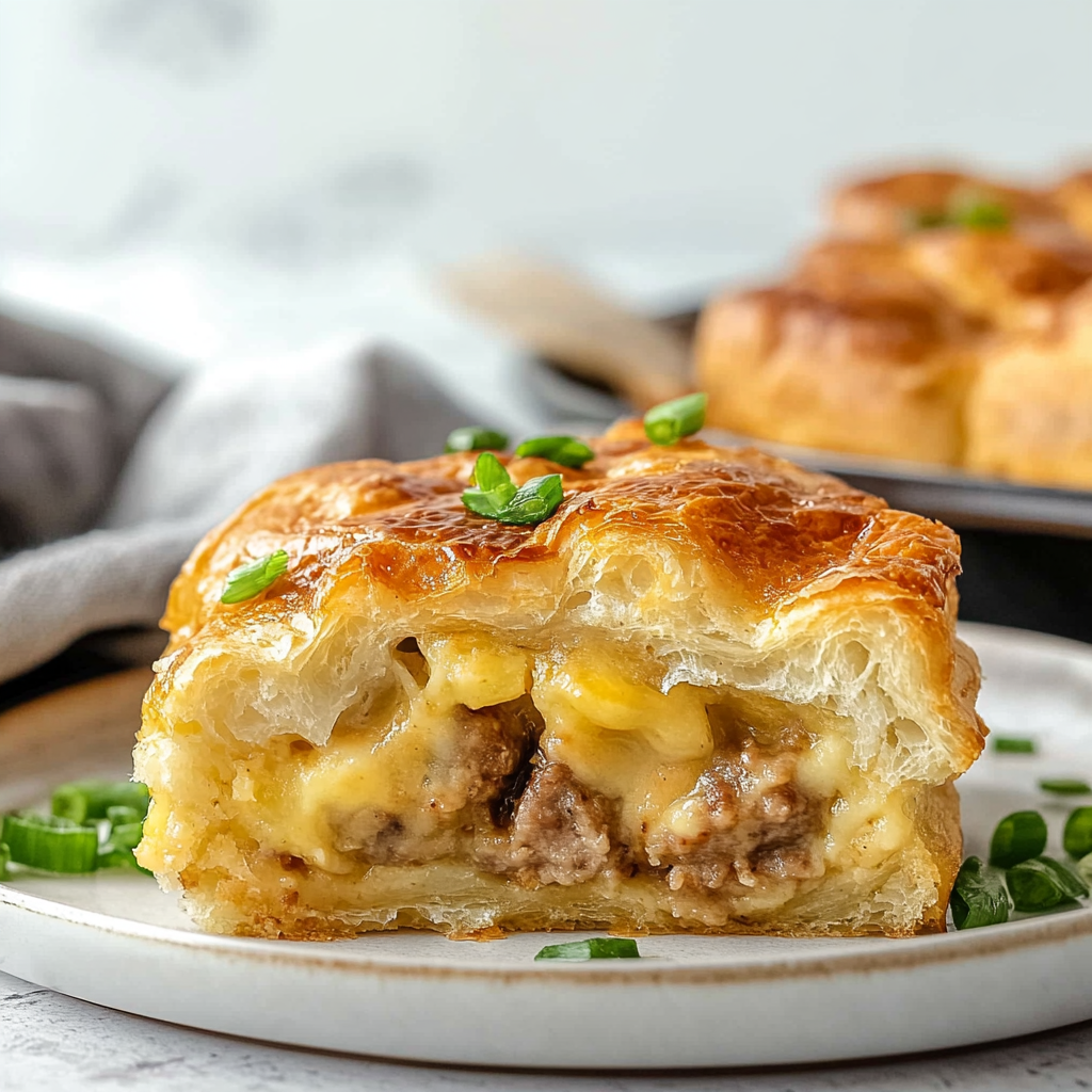 Recipe preparation for Sausage Croissant Breakfast Casserole