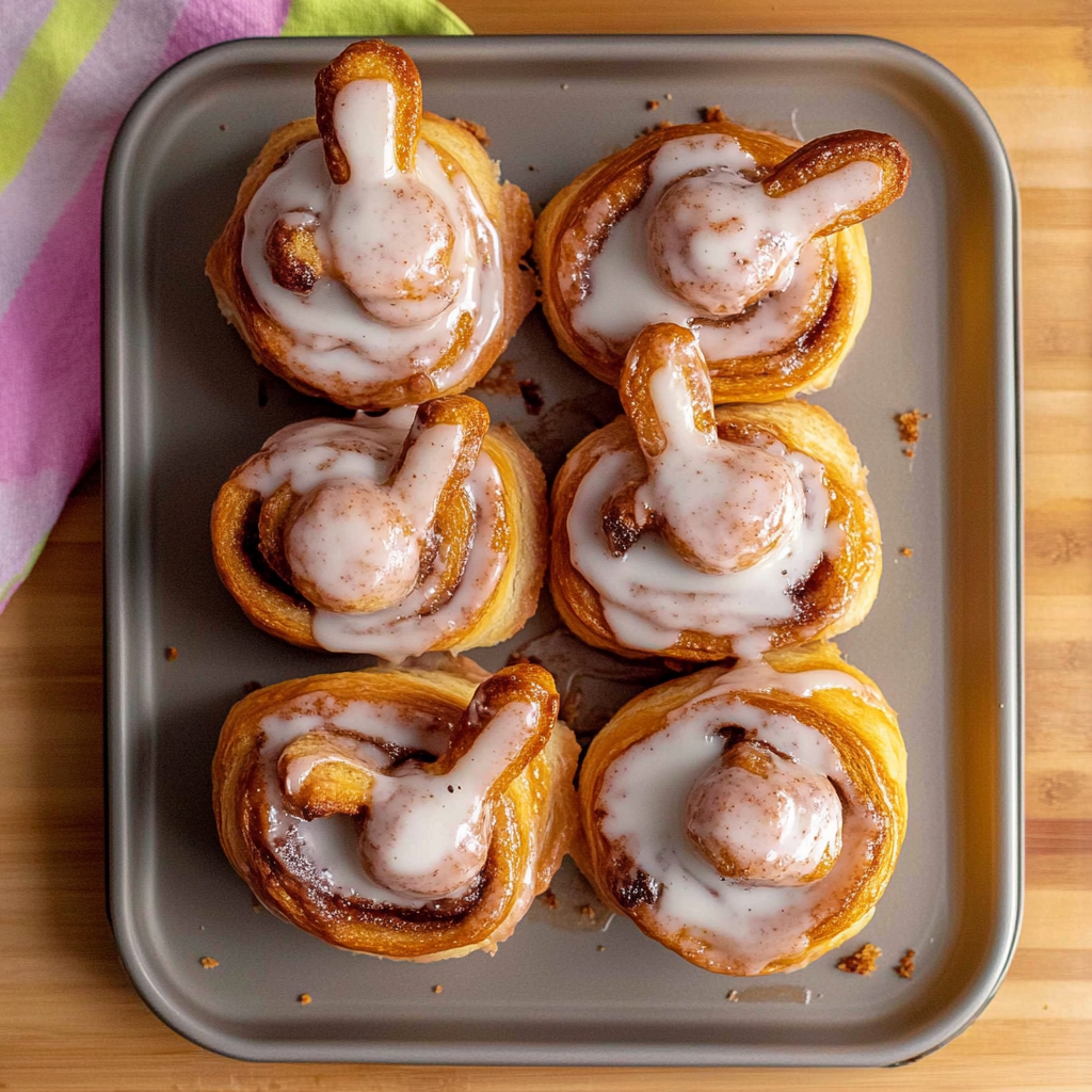 Recipe preparation for Bunny Cinnamon Roll Bites