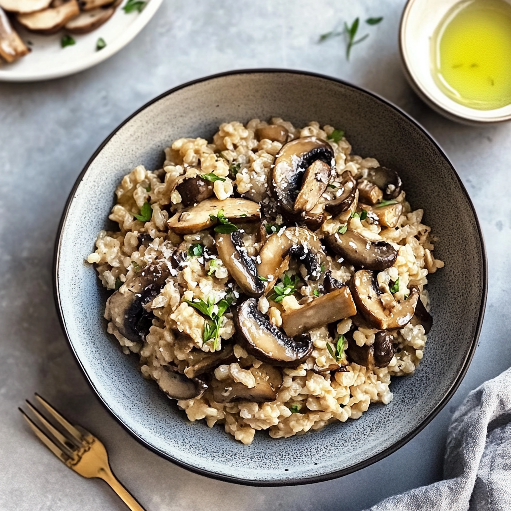 Recipe preparation for Wild Mushroom Risotto