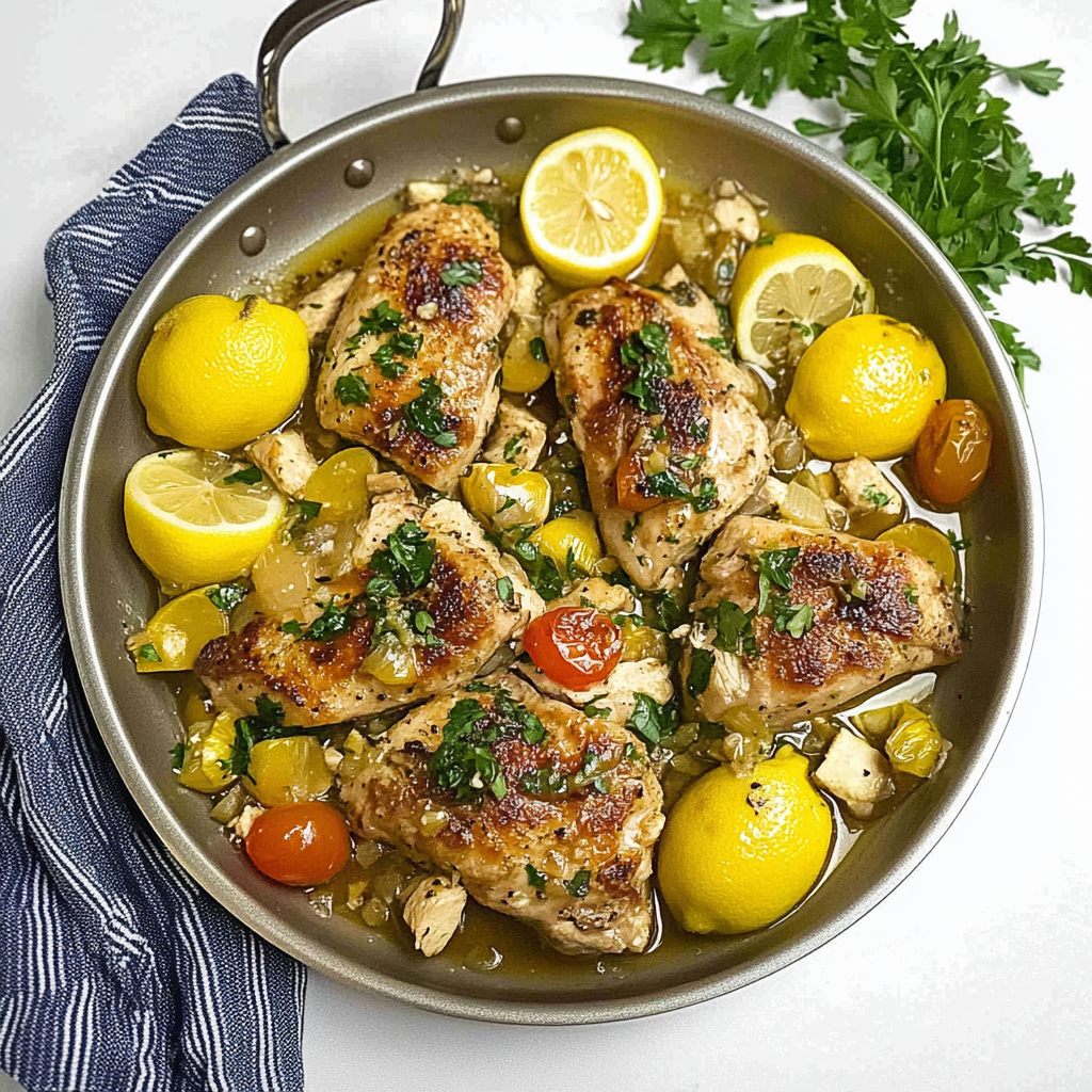 Recipe preparation for Tuscan Lemon Artichoke Chicken