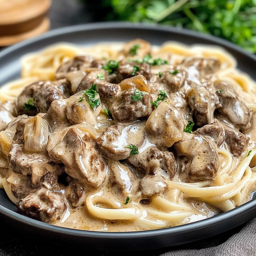 Recipe preparation for Low-Carb Beef Stroganoff