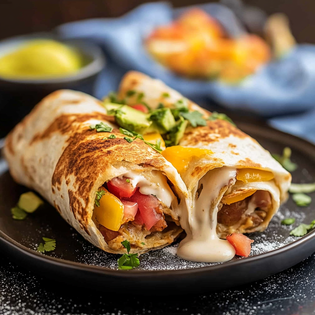 Recipe preparation for Air Fryer Breakfast Burritos