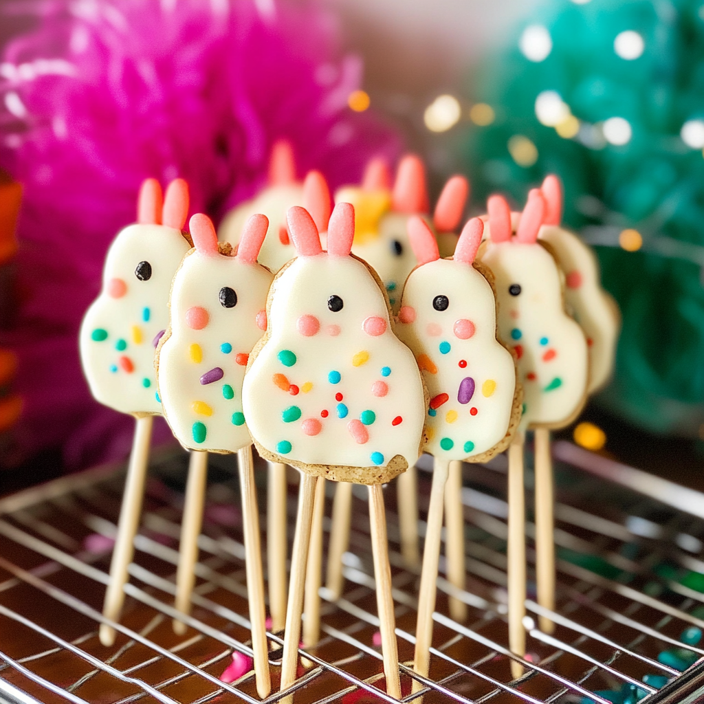 Recipe preparation for Mini Bunny Cookie Pops