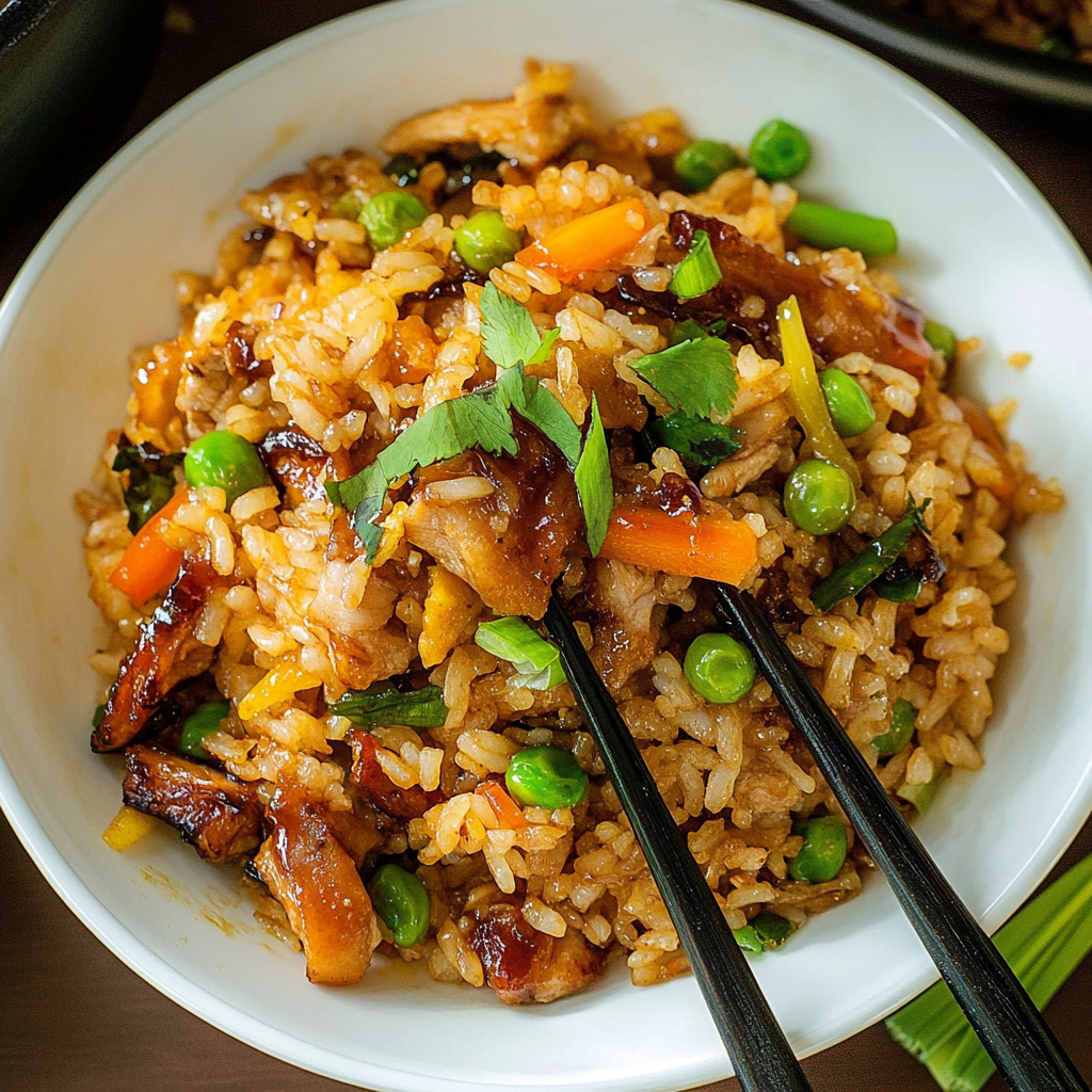 Recipe preparation for Teriyaki Chicken Fried Rice