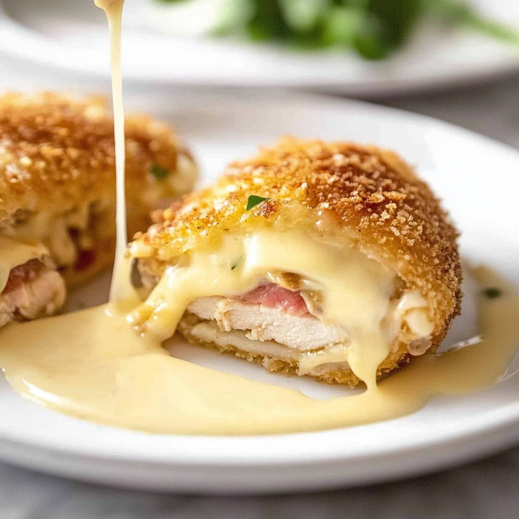 Recipe preparation for Baked Chicken Cordon Bleu