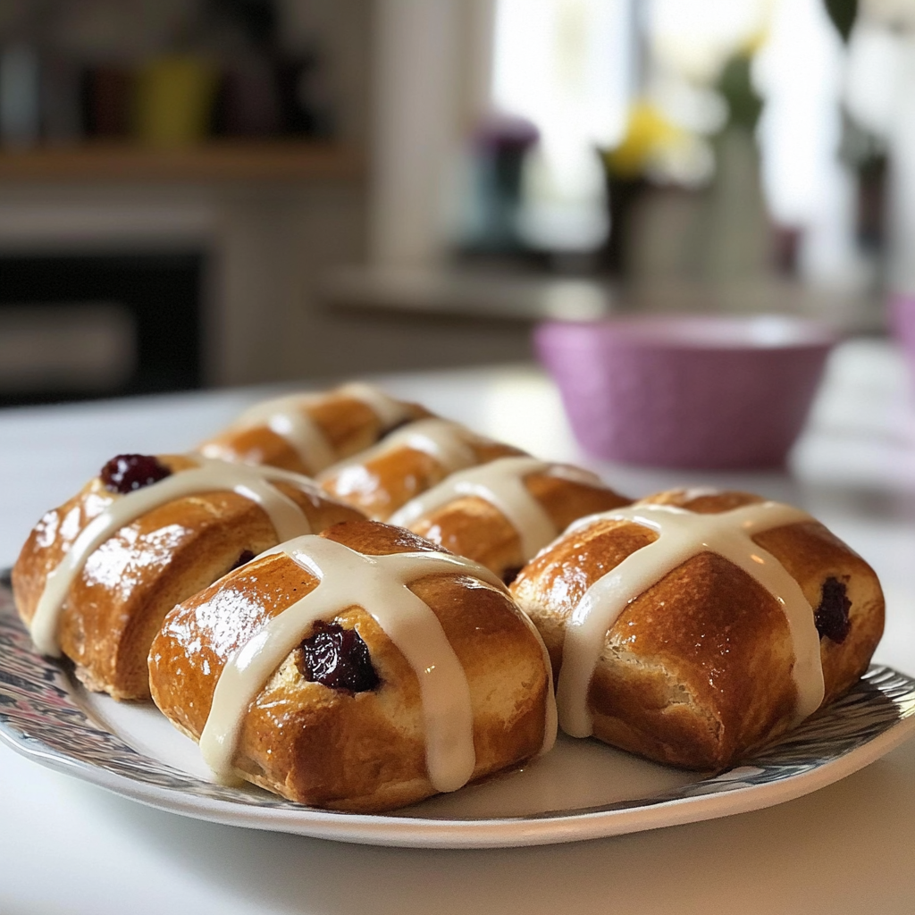 Recipe preparation for Cranberry Hot Cross Buns