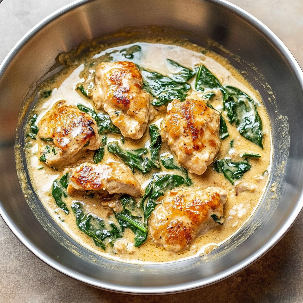 Recipe preparation for Butter Chicken With Spinach