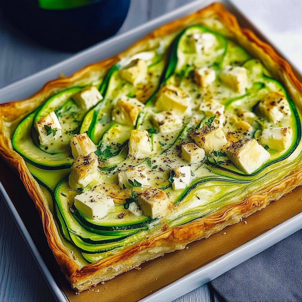 Recipe preparation for Zucchini and Feta Breakfast Tart