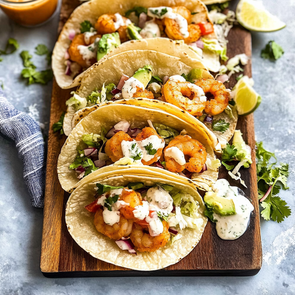 Recipe preparation for Baja Shrimp Tacos