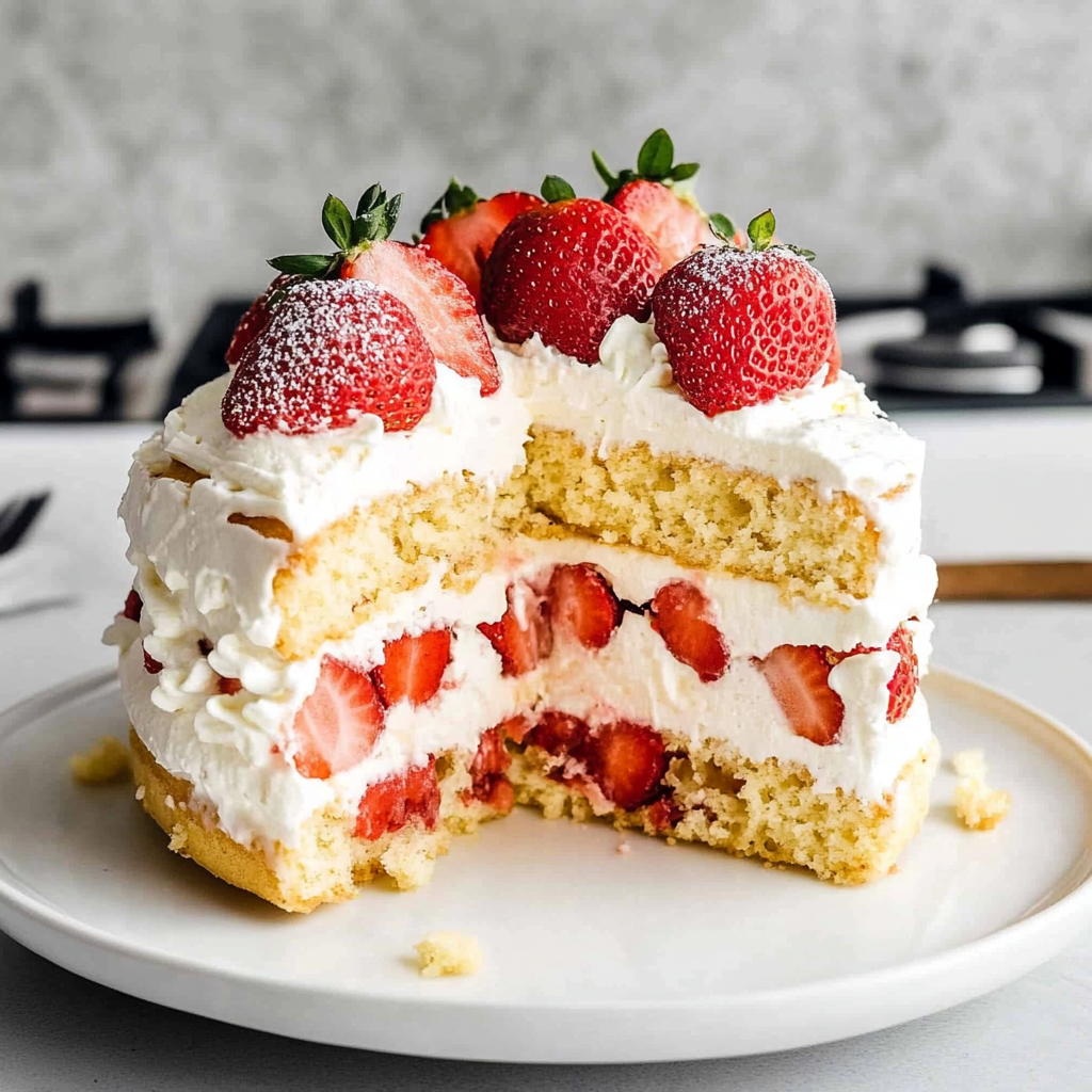 Recipe preparation for Strawberry Shortcake Layered Dessert